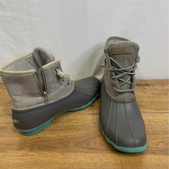 ☑️sperry woman’s winter duck boot. Waterproof and warm. Side zipper. Gray … - Picture 5 of 10